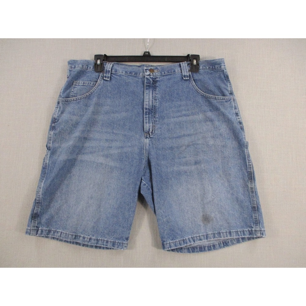 Wrangler Authentics Mens Carpenter Denim‎ Shorts Light Wash Blue Size 42